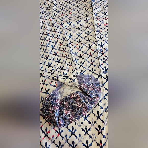 Robert Graham Navy and Red Patterned Button Down Shirt - Picture 5 of 10